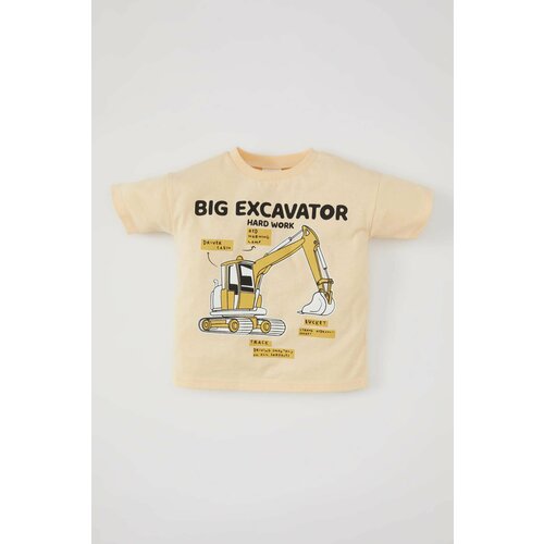Defacto Baby Boy Crew Neck Vehicle Printed Short Sleeve T-Shirt Cene