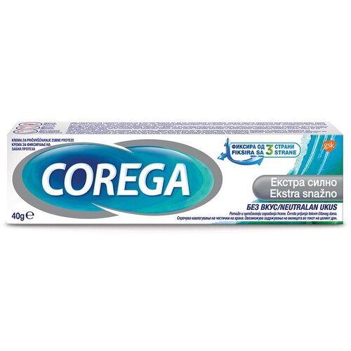 Corega Krema za pričr&amp;scaron;ćivanje zubne proteze Extra Strong, 40g Slike