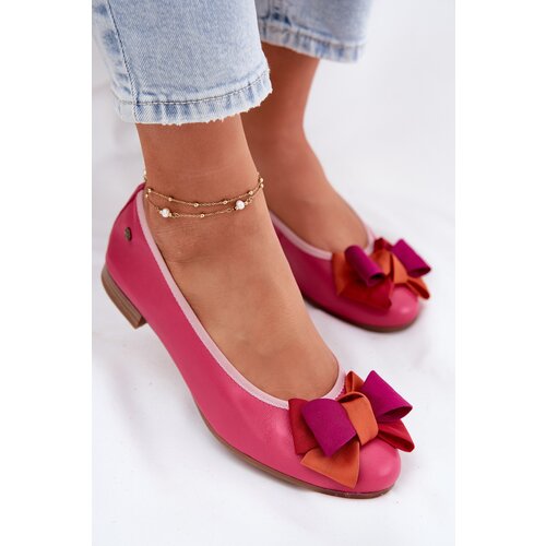 Maciejka Leather Ballet Flats With Bow Cene