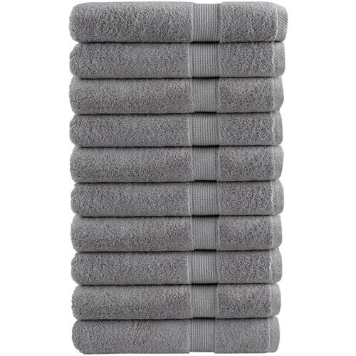 VidaXL Ručnici SOLUND 10 kom sivi 100 x 200 cm 600 gsm Slike