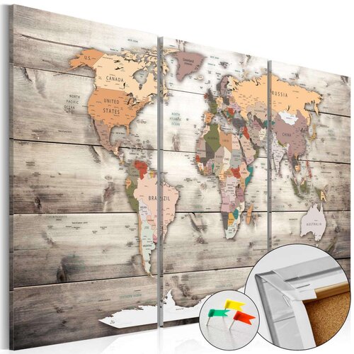  Slika na plutenoj podlozi - History of Travel [Cork Map] 90x60 Slike