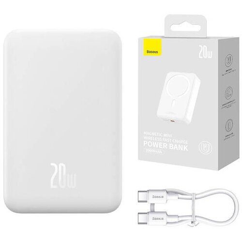 Baseus Magnetic Mini 20000mAh 20W MagSafe powerbank (bela) Cene