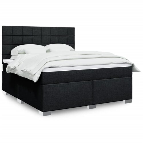 vidaXL Krevet s oprugama i madracem crni 180x200 cm od tkanine Cijene
