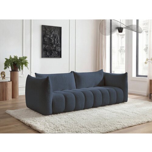 Bobochic Paris Tamno plava sofa od boucl&amp;eacute; tkanine 286 cm Azra &amp;ndash; Slike