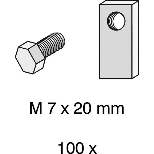 hofe vijaki, m 7 x 20 mm, de 100 kosov, s posebnimi maticami Cene