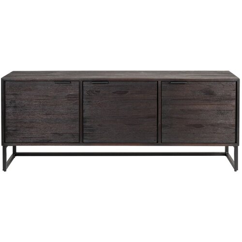 White Label Rjava nizka komoda iz masivnega tika 140x55 cm Webster – Cene
