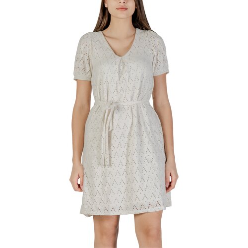 Vila Kratke obleke Viamalina V-Neck S/S/Pb 14104111 Bež Cene