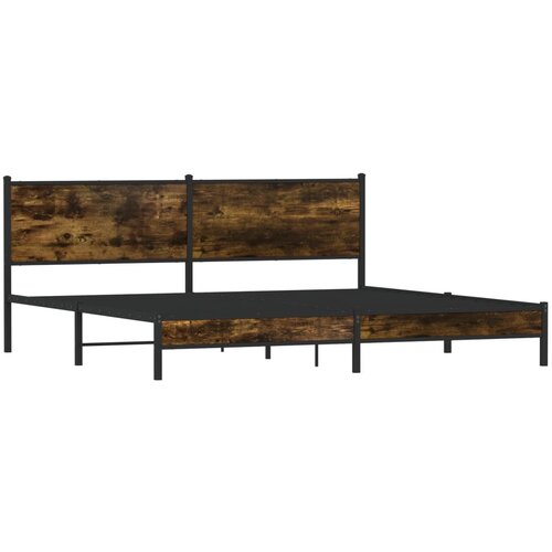 VidaXL Metalni okvir kreveta bez madraca boja hrasta 193x203 cm Slike