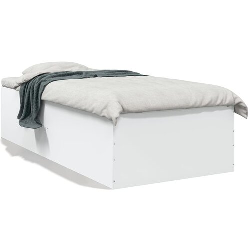 vidaXL Posteljni okvir bel 100x200 cm inženirski les Cene