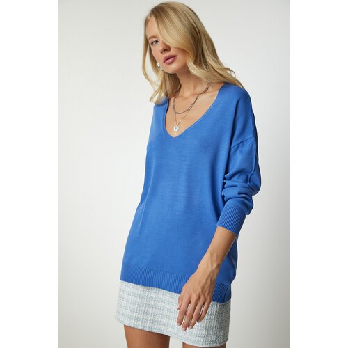 Happiness İstanbul Sweater - Blue - Regular fit Slike