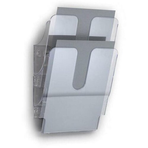 Durable stojalo za letake Flexiplus A4, 2 predala, prozoren Slike