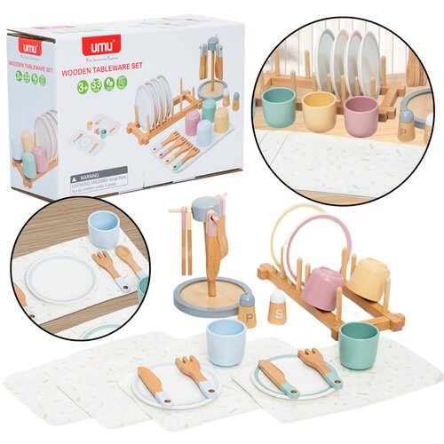  Drveni set posuđa za igru Tableware - 33 elemenata Cijene