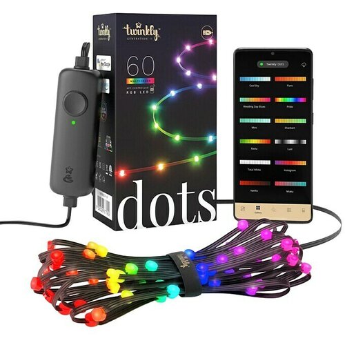 TWINKLY LED traka Dots (Crne boje, Područje uporabe: U zatvorenom, 3 m, Boja svjetla: RGB) Slike