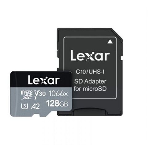 Lexar SD micro 128GB SDXC 1066x UHS-I, 160MB/s read 120MB/s write C10 A2 V30 U3 Slike
