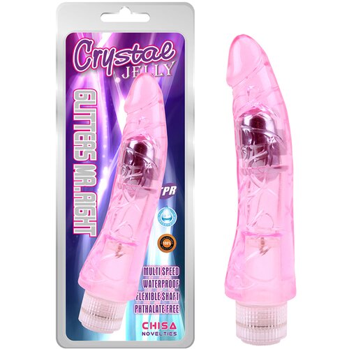roze vibrator 22cm Glitters Mr.Right Pink Slike