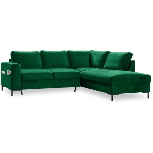Miuform Tamno zelena bar&amp;scaron;unasti sklopiva kutna garnitura (s desnim kutom) Lofty Lilly &amp;ndash; Slike