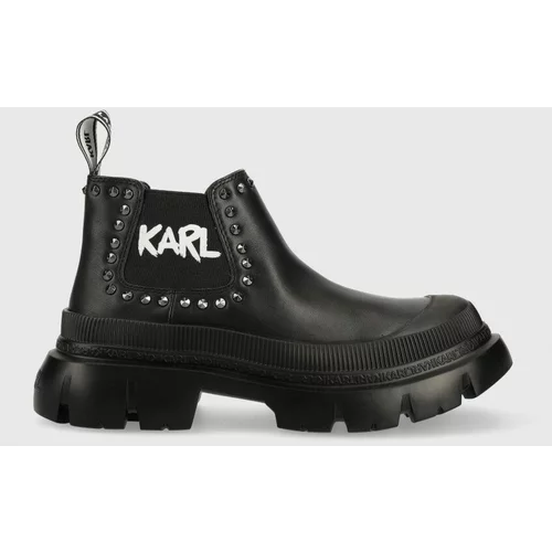 Karl Lagerfeld Gležnarji TREKKA MAX ženski, črna barva, KL43531