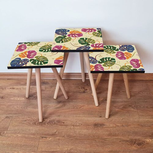 Hanah home 3Shp139 - Multicolor Multicolor Nesting Table (3 Pieces) Cene
