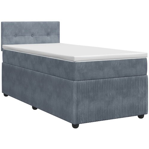  Boxspring krevet s madracem Tamnosiva 100 x 200 cm Bar&amp;scaron;un Plava Slike