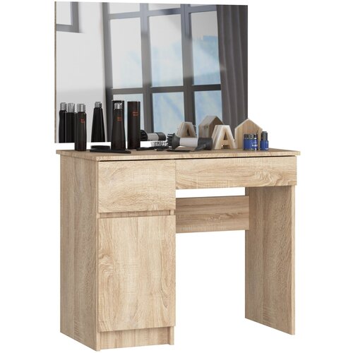 AKORD toaletna miza z ogledalom clp P-2/SL 900x600 leva sonoma hrast, (21713513) Cene