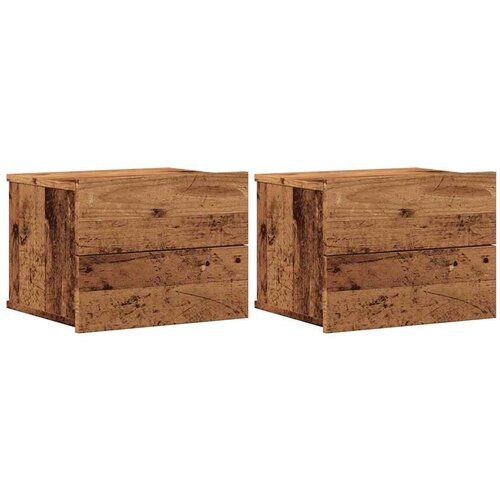  Zidni noćni ormarići 2 kom Staro drvo 40x32x30 cm Slike