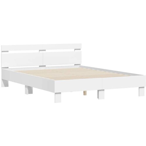 VidaXL Okvir za krevet Bijelo 152 x 203 cm Konstruirano drvo Slike