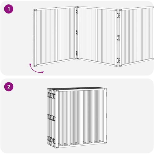  Vrata za pse 12 pcs Crna 60 x 60 cm Cinkani čelik Slike