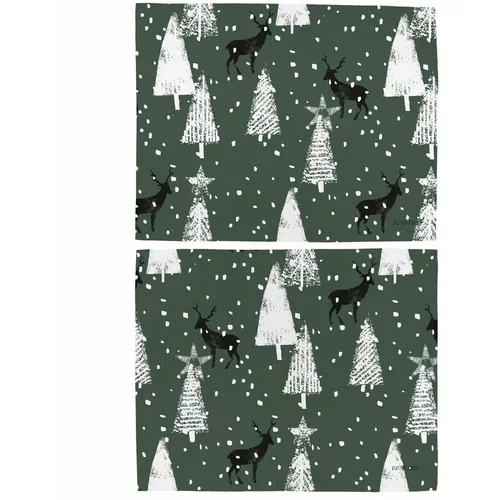 Butter Kings Tekstilni podmetač 2 kom s božićnim motivom 35x45 cm Deer in the Forest –