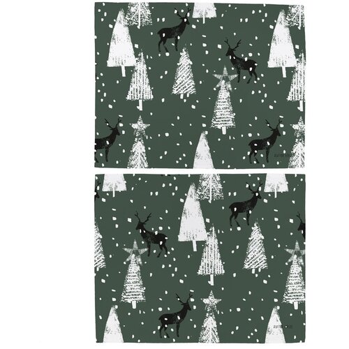 Butter Kings Tekstilni podmetač 2 kom s božićnim motivom 35x45 cm Deer in the Forest &amp;ndash; Slike