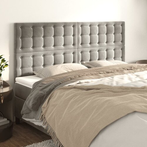 VidaXL Uzglavlje 4 kom svjetlosivi 90x5x78/88 cm bar&amp;scaron;unasti Slike