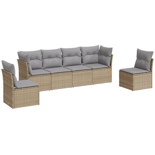  6-dijelni set vrtnih sofa s jastucima bež od poliratana 62 x 62 x 69 cm Slike