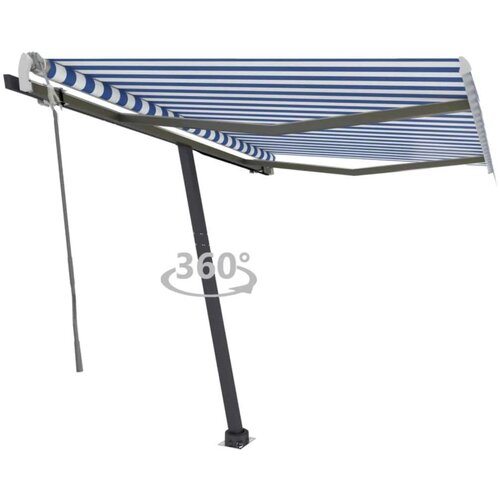  Samostojeća tenda na ručno uvlačenje 350 x 250 cm plavo-bijela Cijene
