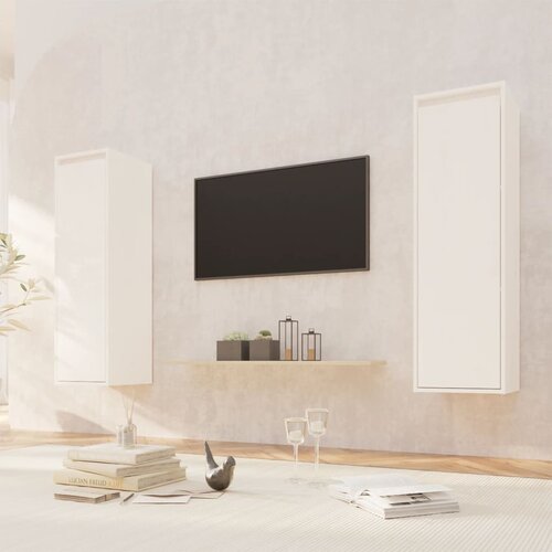 vidaXL Zidni ormarići 2 kom bijeli 30x30x100 cm od masivne borovine Cijene