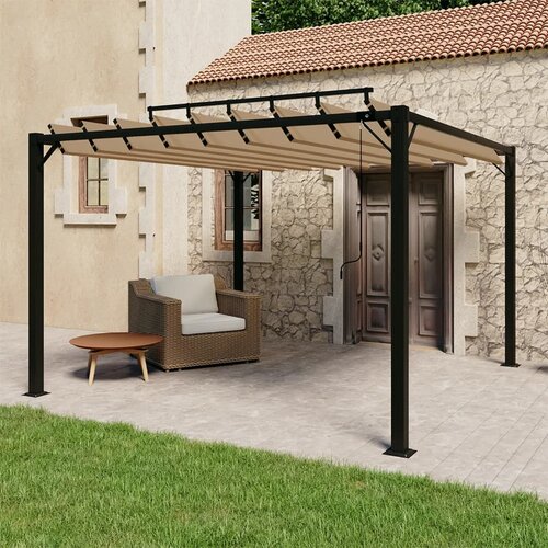 Sjenica s rešetkastim krovom 3x3 m smeđe-siva tkanina/aluminij Cene