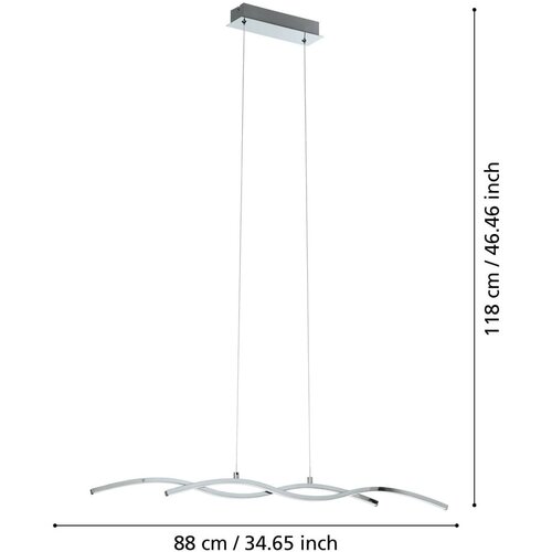 Eglo Lasana 2 visilica/2, led, 2x9w, d 875, alu/krom-bijela Cene