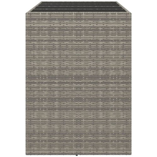  Barski stol sa staklenom pločom sivi 145x80x110 cm poliratan Slike