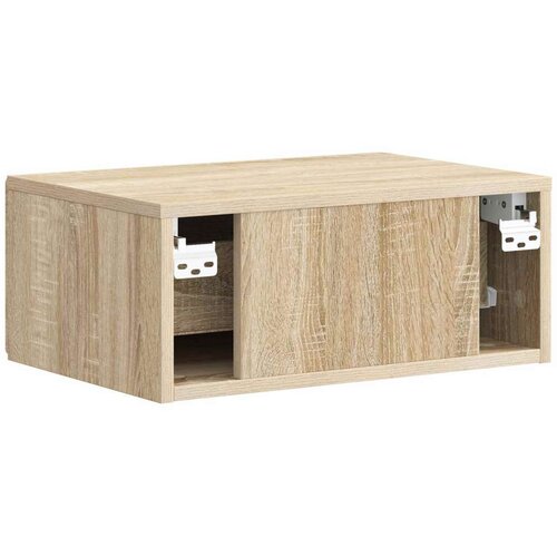  Noćni ormarić za montažu na zid s ladicama 2 pcs Hrast sonoma Slike
