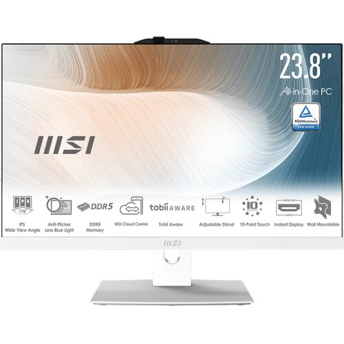 MSI Računalnik All-in-One Modern AM242TP 1M-2022XEU Core 5 / 16GB / 512GB SSD / 24" FHD / Touchscreen / Windows 11 Pro (bel) Cene