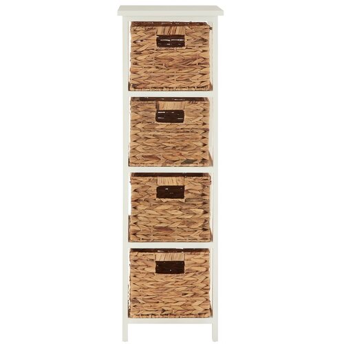 Premier Housewares Bela/naravna visoka komoda iz masivne pavlonije 32x100 cm Padstow – Cene