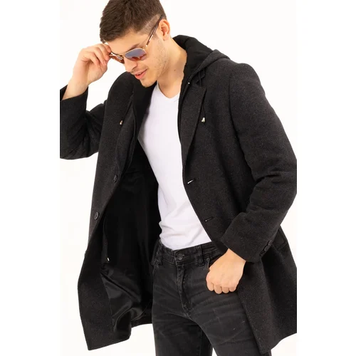 Dewberry PLT8376 MEN'S COAT-PATTERNED BLACK