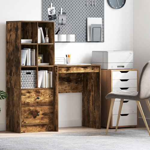 vidaXL Pisalna miza Prekajena hrast Inženirski les 60 x 40 x 76 cm Cene