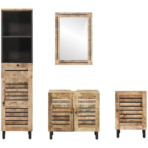  Set ormarića za kupaonicu 4 kom. Prirodna 38 x 33 x 160 cm Slike