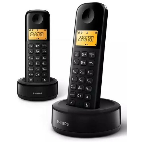 Philips Fiksni bezicni telefon sa dve slusalice D160 DUO Ekran 1.6inc, Black Cene