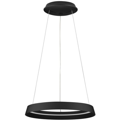 Nova Luce Mat črna aluminijasta LED zatemnitvena viseča svetilka s senčilom iz akrilnega stekla &oslash; 45 cm Ormi &ndash; Cene