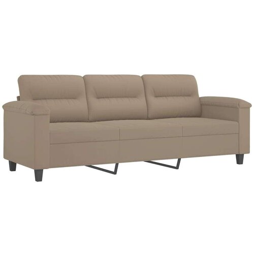  3-dijelni set sofa s jastucima smeđesivi od mikrovlakana Slike