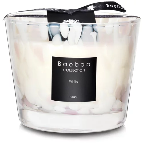 Baobab Pearls White dišeča sveča 10 cm
