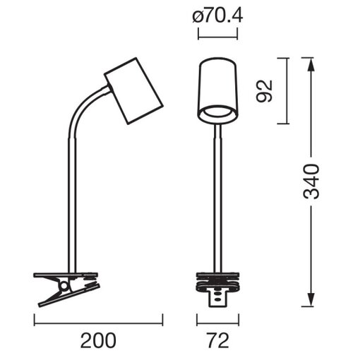 Osram Stona lampa sa stezaljkom DESK LINE 1xGU10/9W/230V crna Slike
