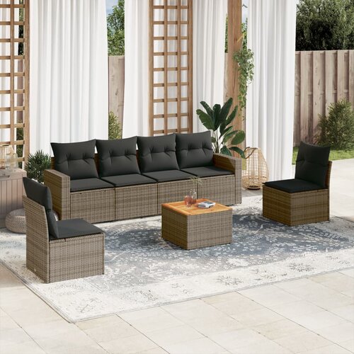 vidaXL 7-dijelni set vrtnih sofa sivi od poliratana Cijene