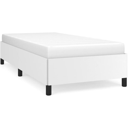 vidaXL Posteljni okvir bel 90x190 cm umetno usnje, (20685167) Cene
