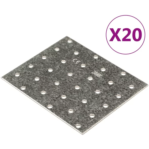vidaXL Perforirane plošče 20 kosov 2 mm 120x100 mm pocinkano jeklo